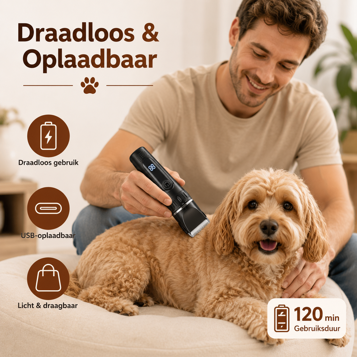 Paw-Care™ Hunde-Trimmer|Leises, Sicheres & Kabelloses Trimmen
