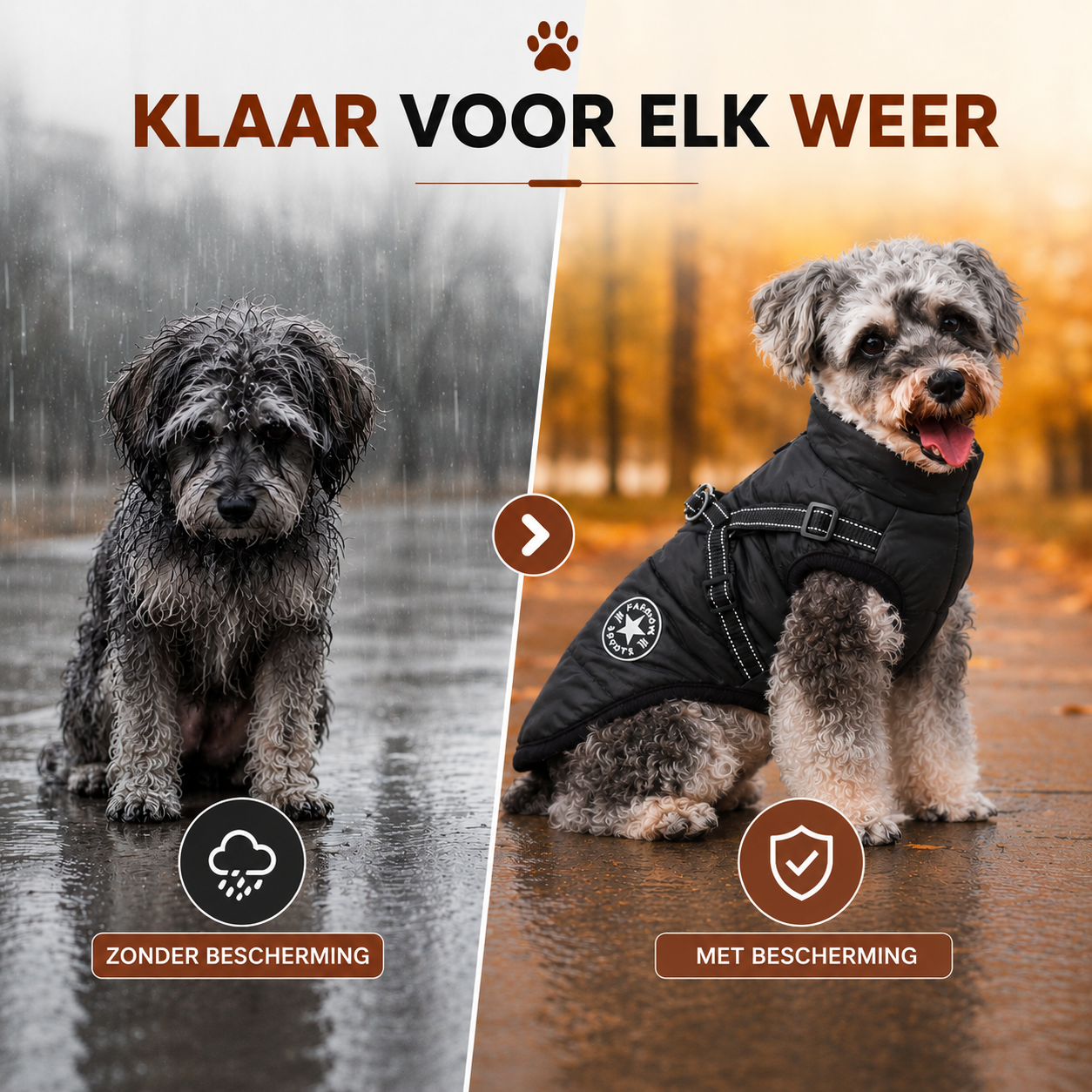 Paw-Care™ WeatherPro Jacke – Schützen Sie Ihren vierbeinigen Freund vor Kälte und Regen