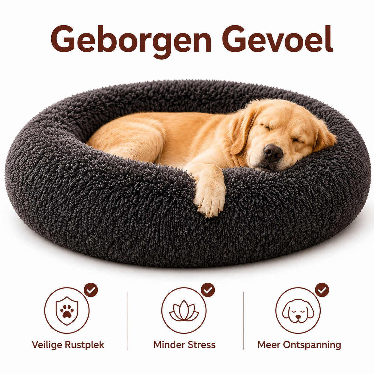 PawCare™ Calming Donut Hondenbed