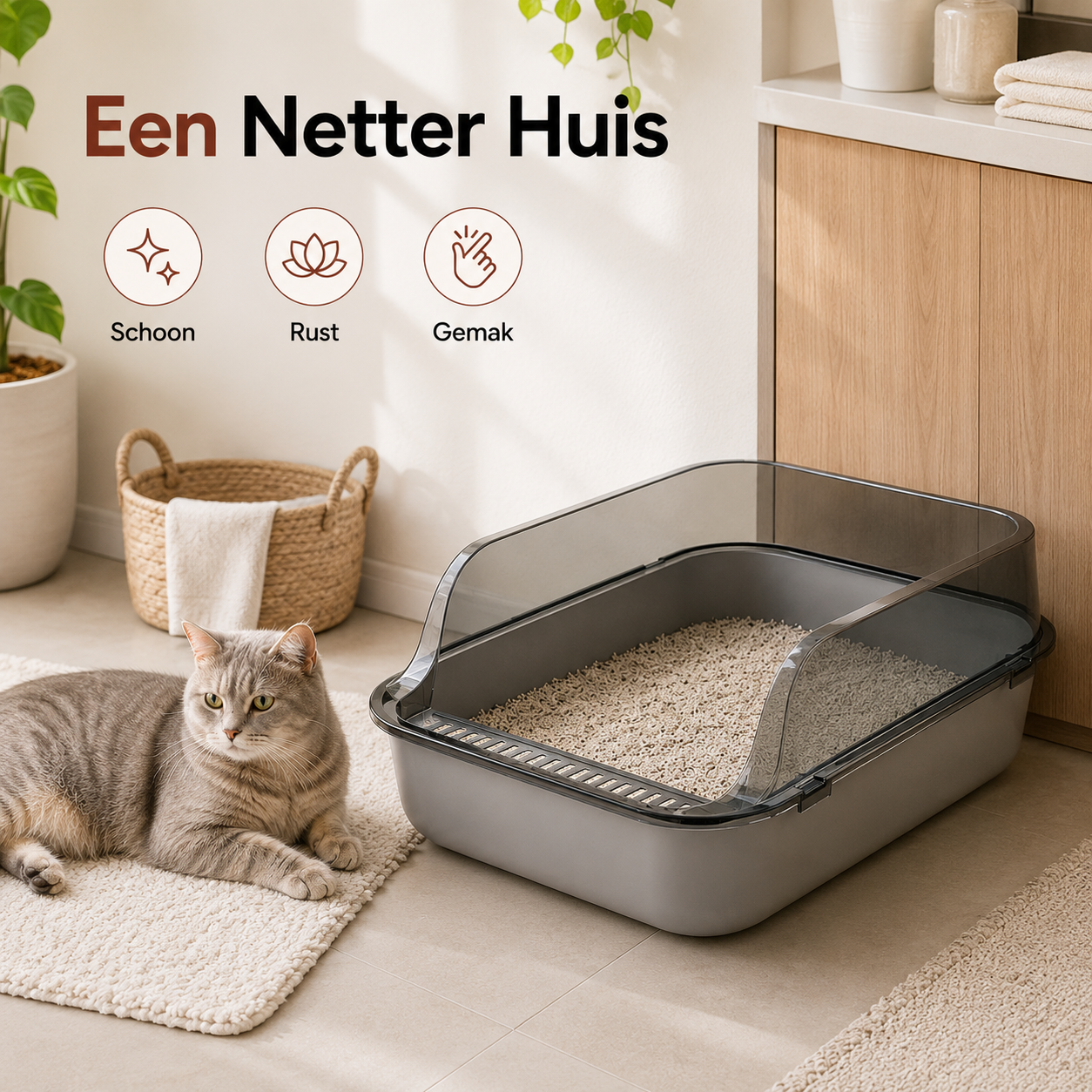 PawCare™ Kattenbak Semi-Open Pro