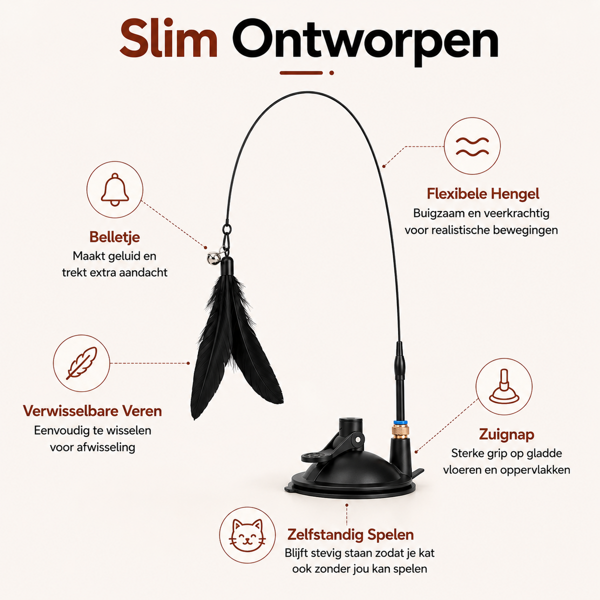 PawCare™ Katzenangel mit Saugnapf