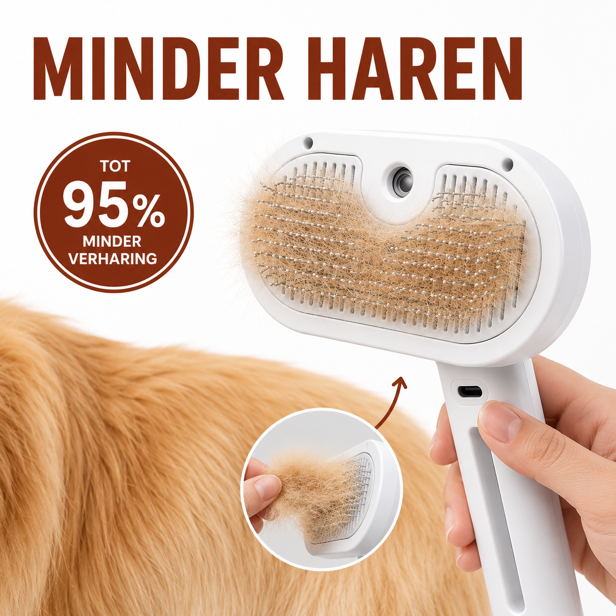 Pawcare® Steami Pro – Dampfbürste für Hunde | Entfernt Haare & Verfilzungen schmerzlos