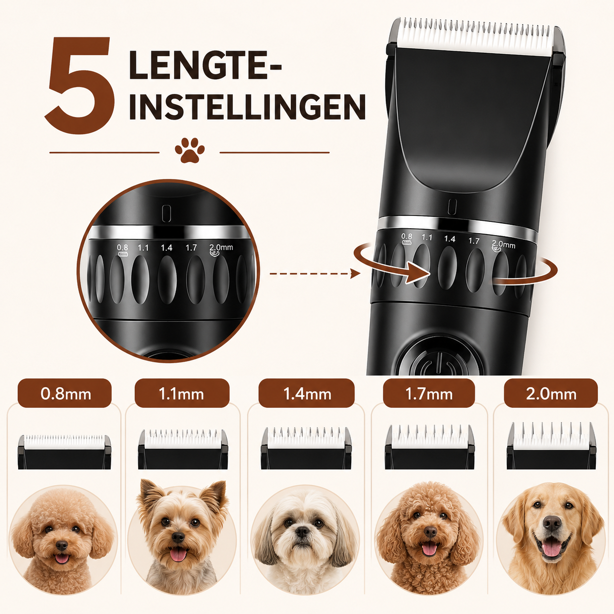 Paw-Care™ Hunde-Trimmer|Leises, Sicheres & Kabelloses Trimmen