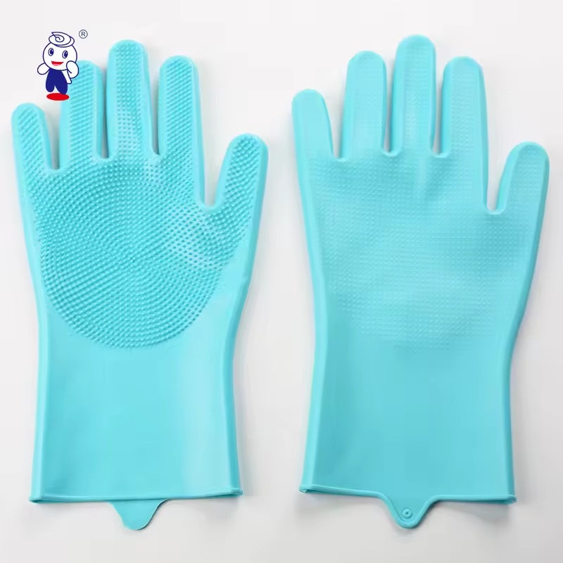 PawCare silicone massage glove blue