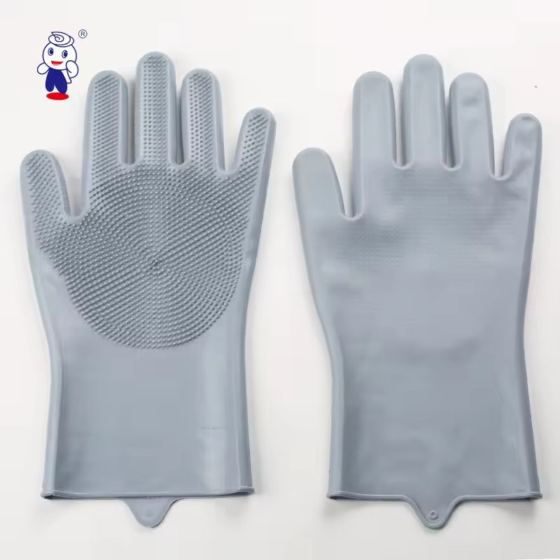 PawCare silicone massage glove grey