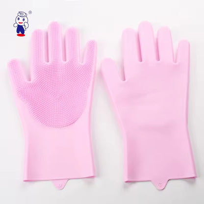 PawCare silicone massage glove pink